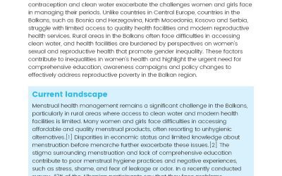 MENSTRUAL POVERTY AND PRODUCTS – RECOMMENDATIONS FOR ACTION