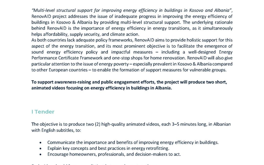 Production of two Animated Video on Energy Efficiency in Buildings.