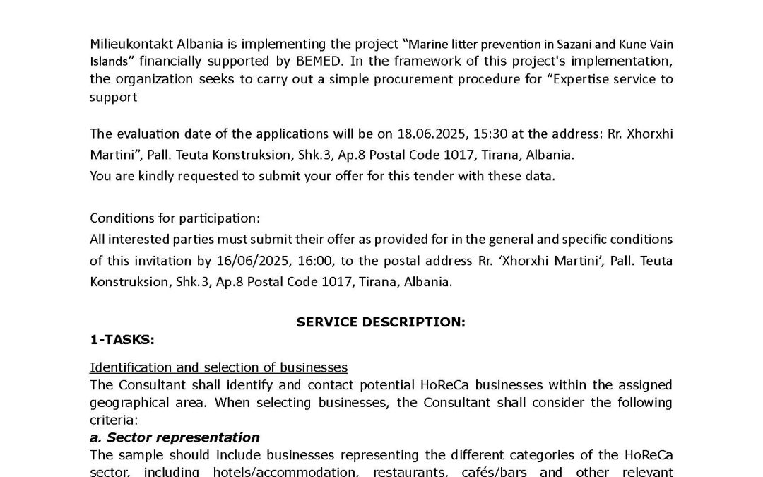 INVITATION FOR TENDER